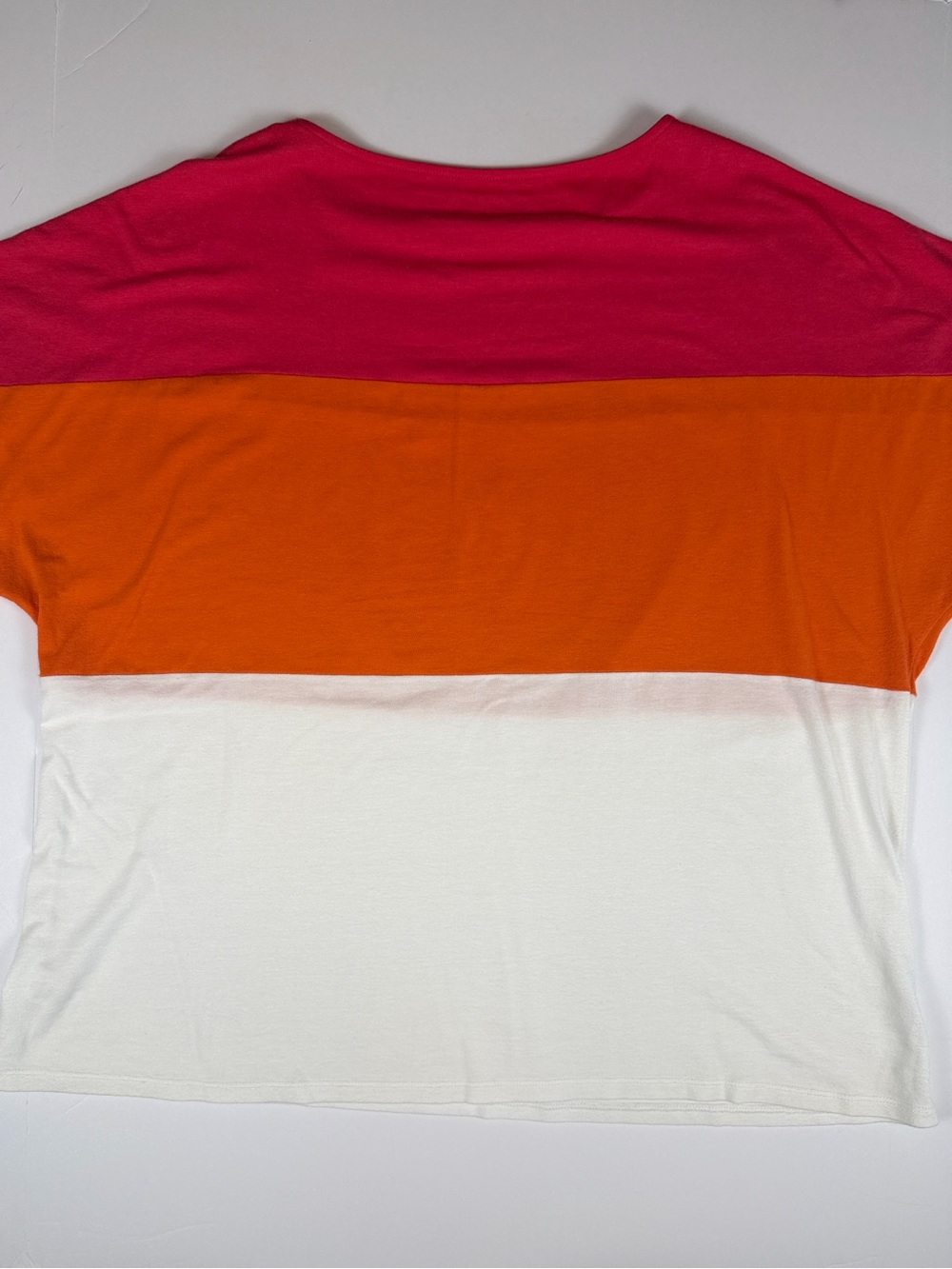 Coldwater Creek Pink Orange Cream Colorblock Scoop Neck Dolman Tee 2X - Picture 6 of 6